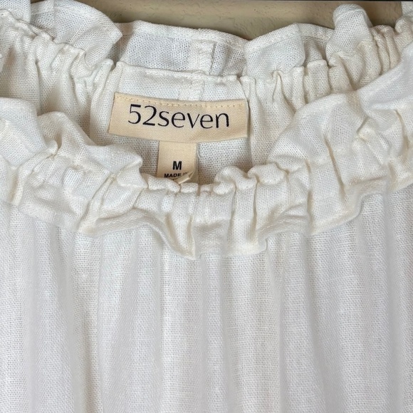 NWT 52seven Ivory Linen Blend Tiered Sleeveless Halter Neckline Midi Dress - Picture 5 of 16